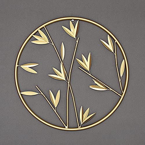 3 Sets Gold Metal Bamboo Leaf Wall Decoration, 17.7 Inch