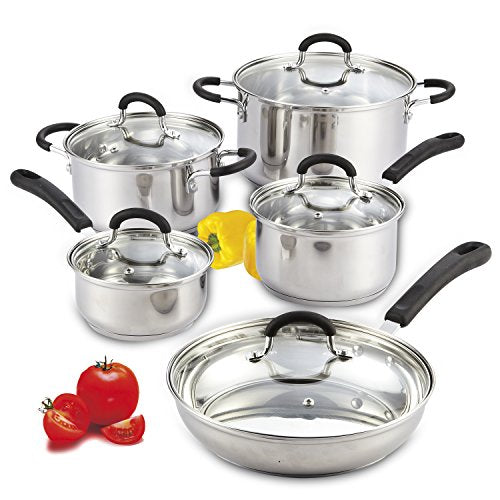 10PCS Stainless Steel Cookware Set Pan and Pot Set with Big Size Casserole  - China Cookware Set and Stainless Steel Cookware price