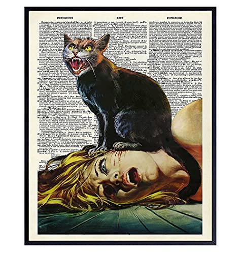 Cat Horror Movie Wall Art Creepy Gothic Goth Scary Movie Poster