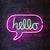 17” x 12” inch LED Neon ‘White & Pink “hello” Word Bubble" Sign for Cool Light Decoration