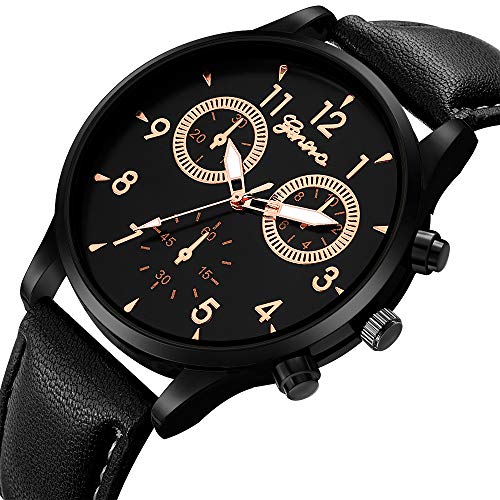 6 Pack Men's Leather Quartz Wrist Watch