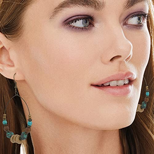 45 Pairs Bohemian Hollow Waterdrop Leaf Feather Shaped Vintage Drop Dangle Earrings Set