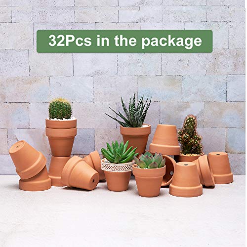 32pcs Small Mini Clay Pots, 2" Terracotta Pot