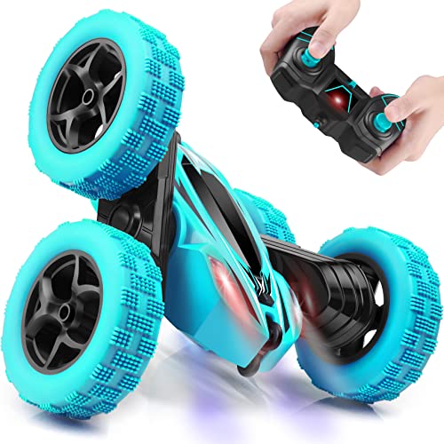 RC Cars 2.4GHz Fast Stunt RC Car, 4WD Double Sided 360° Rotating w/ Headlights