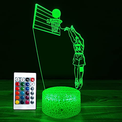 Basketball/Baseball Night Lights 16 Colors Change w/ Remote Control Optical Illusion Bedside Lamps