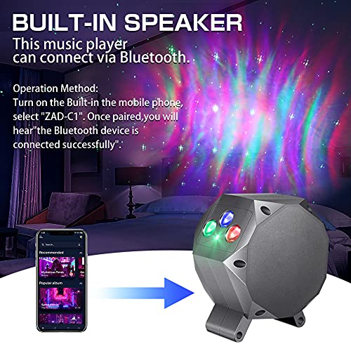 Aurora Light Star Projector with Bluetooth Music Speaker, Timer, Remote Control