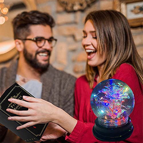 Galaxy Rose Flowers Forever Enchanted with Colorful LED Light in Glass Dome for Romantic Gifts