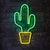 19” x 10” inch LED Neon Green Cactus w/ Yellow Planter Wall Sign for Cool Light, Wall Art Home Decoration