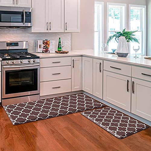 [2 PCS] Kitchen Cushioned Anti-Fatigue Floor Mat, Heavy Duty PVC Ergonomic