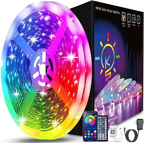 Led Strip Lights  Bluetooth Smart App Control Music Sync Color Changing RGB Led Light Strip with Remote