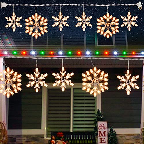 100 Count 8.5FT Connectable Christmas Snowflake Lights