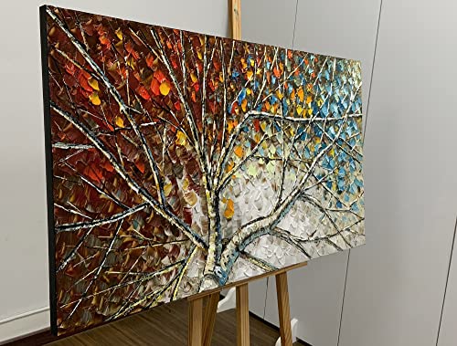 Modern Stunning Flourish Tree Painting, 24x 48 inch- 100% Hand Painted