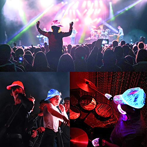 Fiber optic cap LED hat w/ 7 colors luminous glowing