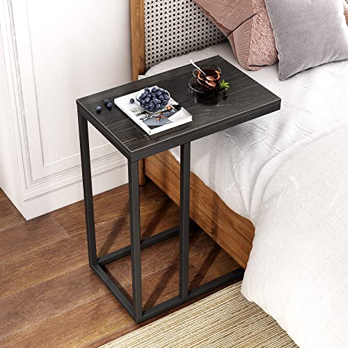 C Shaped End Table for Sofa Couch & Bed