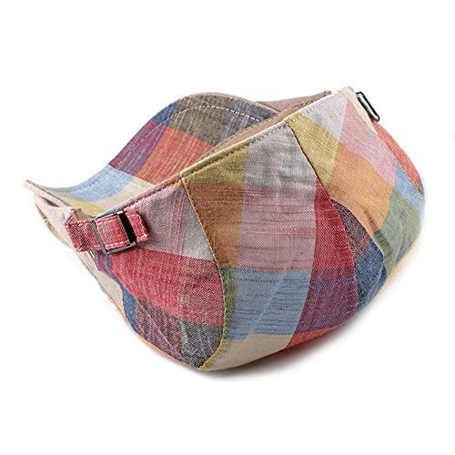 Men Adjustable Colorful Striped Plaid Ivy Newsboy Cabbie Gatsby Cotton Caps