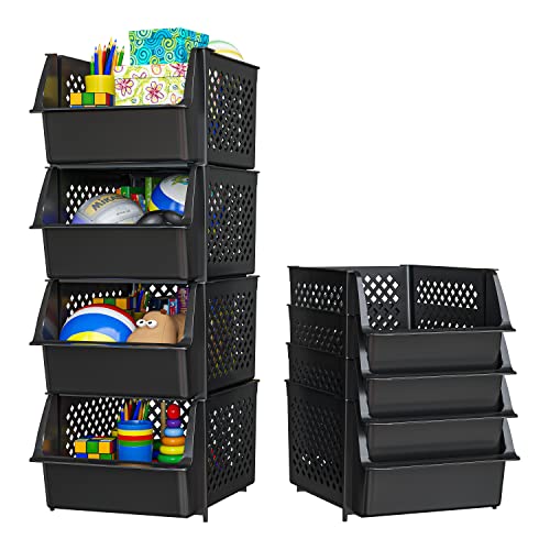 Stackable Storage Basket Organizer Food Snacks Toys Toiletries