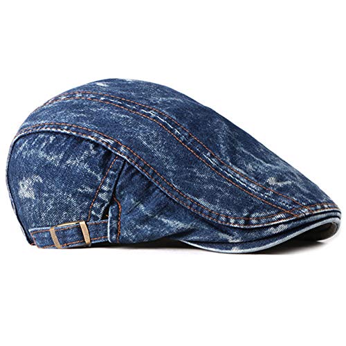 Men's Denim Newsboy Beret Hat Flat Ivy Gatsby Cabbie Driving Cap