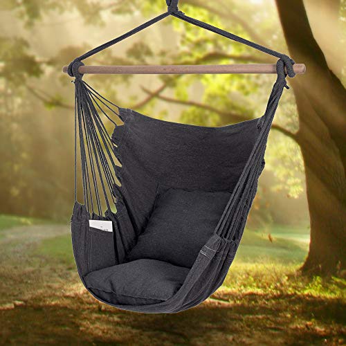 Hanging Rope Swing, Max 320 Lbs, 2 Seat Cushions Included