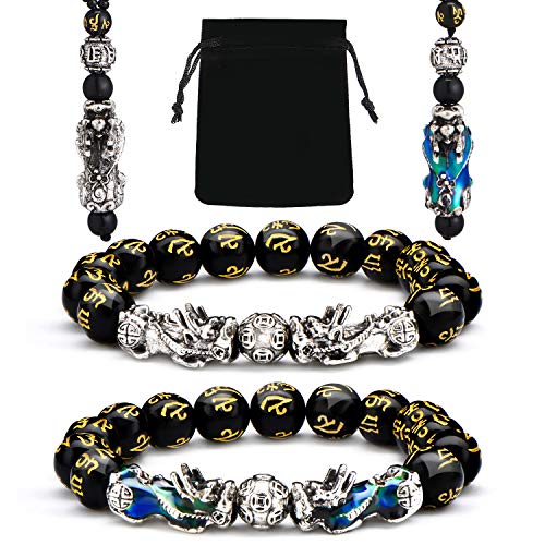 4 Piece Feng Shui Pi Xiu Pi Yao Bracelet Necklace Set