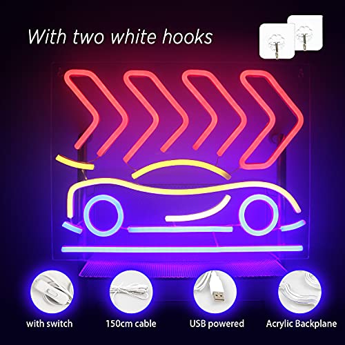 Car Led Neon Sign Acrylic Modern Wall Decoration 17’’x13’’ w/ USB Switch