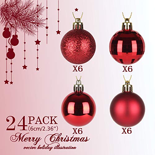 24pcs 2.36in Christmas Balls Decoration