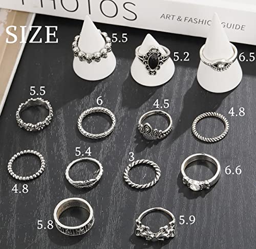 Vintage Silver Knuckle Rings Set for Women