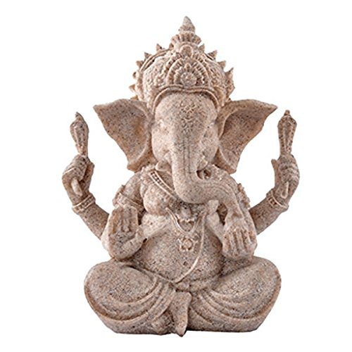 Elephant Statue Sculpture Sandstone Ganesha Buddha Handmade Figurine