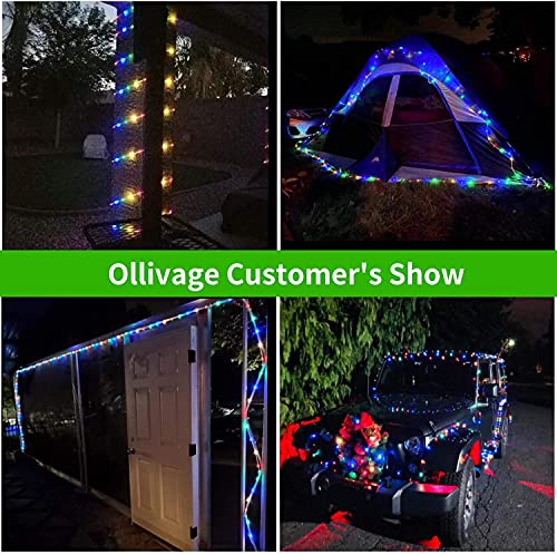 40ft Color Changing Lights String Lights, Battery Powered Light Strip, 8 Modes Hanging Fairy Lights with Remote