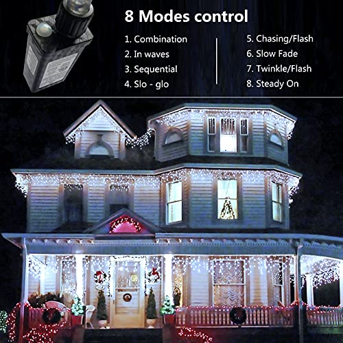 400 LED 32.8 FT 8 Modes 75 Drops Fairy String Curtain Lights for Christmas Decor