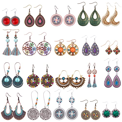 20 Pairs Bohemian Earrings Vintage Set for Women