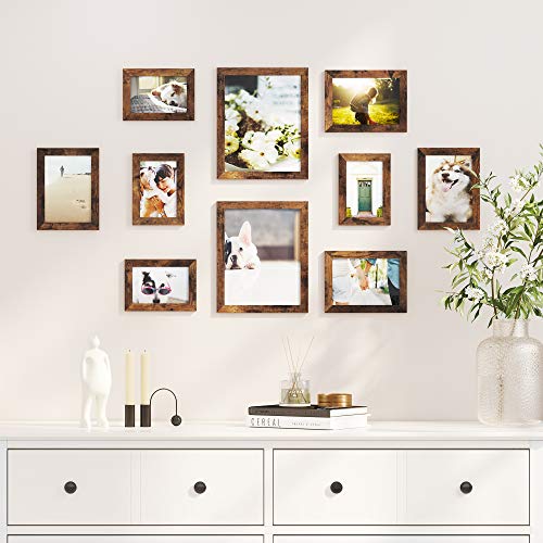 Picture Frames, Set of 10, Two 8 x 10 Inch, Four 5 x 7 Inch, Four 4 x 6 Inch for Home Decor