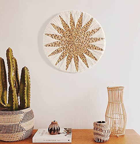 12" Woven Basket Wall Décor Boho Macrame