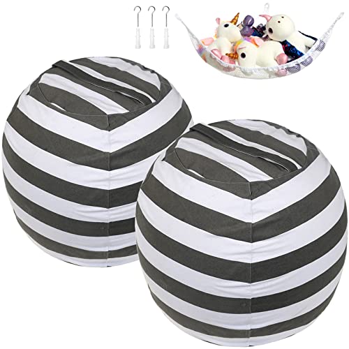 2-Pack Stuffed Animal Storage Beanbag Cover 24"