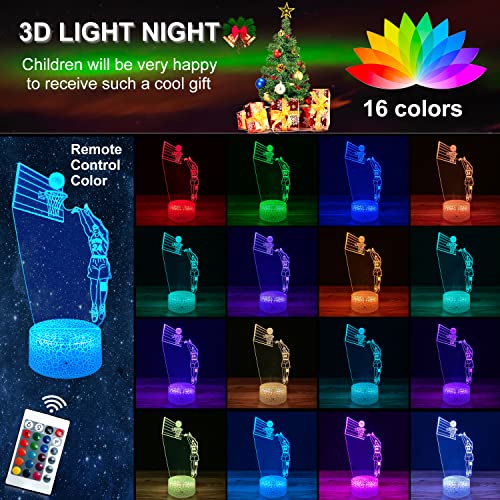 Basketball/Baseball Night Lights 16 Colors Change w/ Remote Control Optical Illusion Bedside Lamps