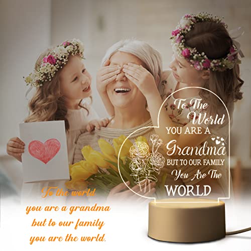 Acrylic USB Low Power Engraved Night Light- Mothers' Day Gifts for Mom & Nana