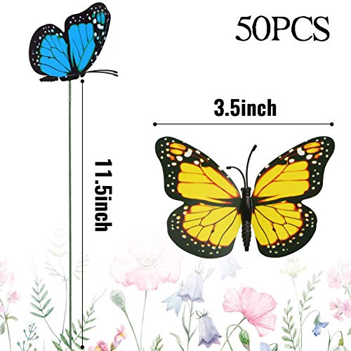 Butterfly Stakes, 50pcs 11.5inch for Garden Decoration