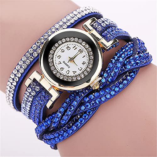 Fashion Rhinestone Watch Twine Bracelet for Women Luxury Quartz Wrist Watches(10 Pack)