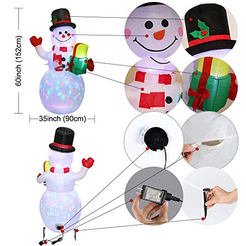 5ft Christmas Snowman Inflatable Decoration