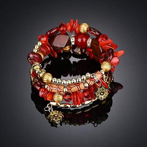 Boho Multilayer Irregular Agate Beads Charm Bracelets for Women