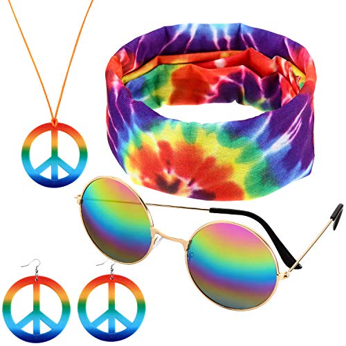 4 Pcs Accessories Hippie Costume Set for Men/women