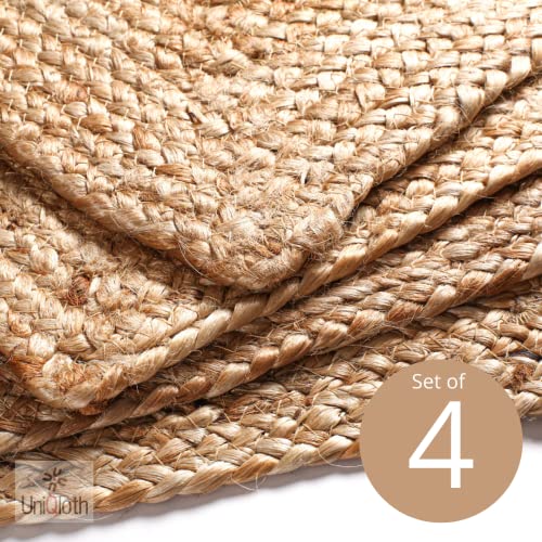 Farmhouse Jute Burlap Braided Table Runner 36 Inches Long - 13x36 Natural Jute Braided Table Runner
