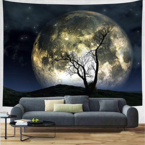 Moon Galax Tree Tapestry Starry Sky Mystic Psychedelic Art WAll Decoration