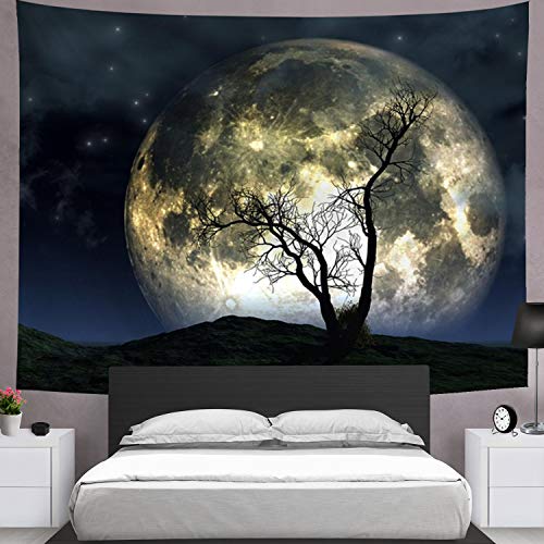 Moon Galax Tree Tapestry Starry Sky Mystic Psychedelic Art WAll Decoration