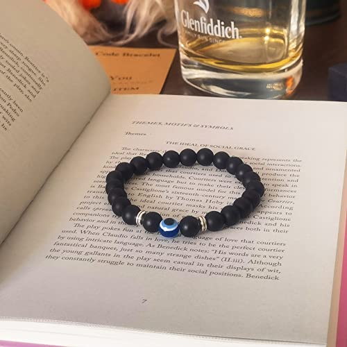 Blue Evil Eye Bracelets,Evil Eye Lucky Bracelet for Protection Blessing,Black Bead Protection Jewelry