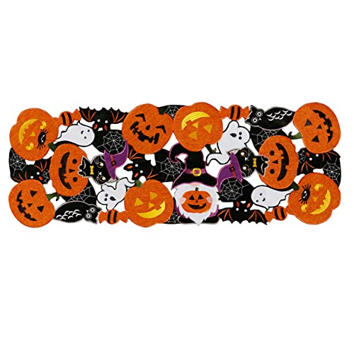 Embroidered Black Round Placemats 15 Inches, Thanksgiving Fall Pumpkins Table Decorations