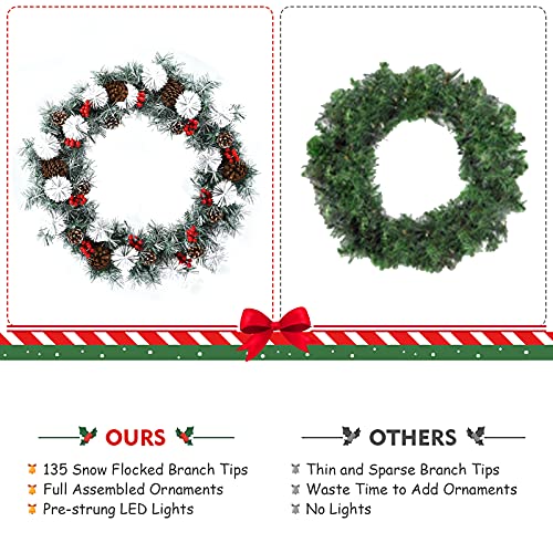 30” Pre-lit Christmas Wreath Decoration