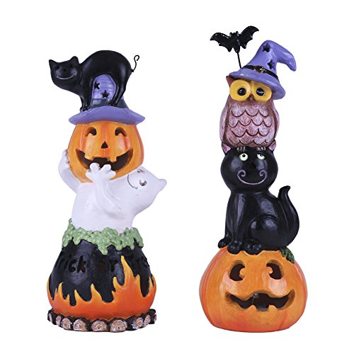 Happy Halloween Decorations Pumpkin Figurines with LED Lights