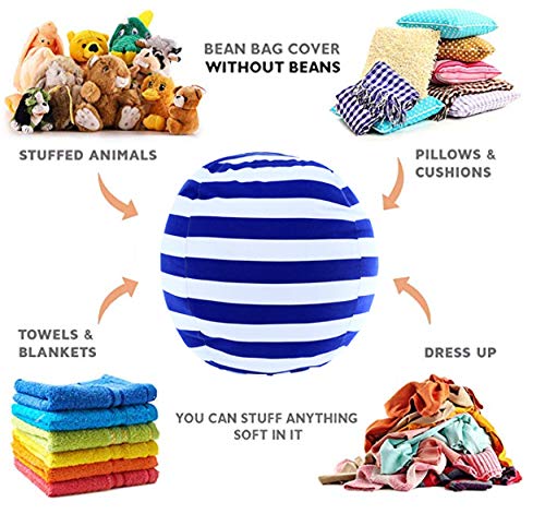 2-Pack Stuffed Animal Storage Beanbag Cover 24"