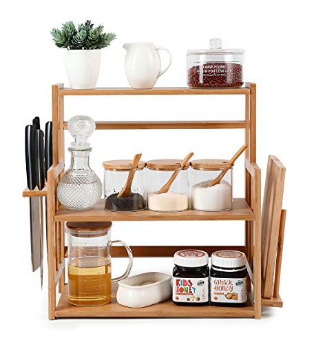 Bamboo Spice Rack Storage Shelves-2 & 3 Tier