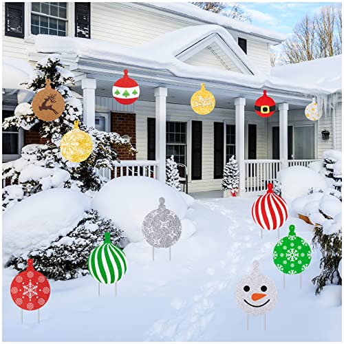 12PCS Christmas Yard Signs Decorations